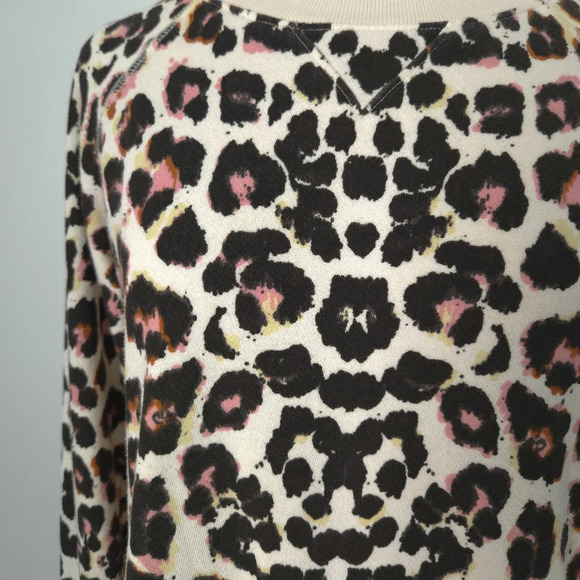 Mother Leopard Print Ivory Black Pink Sweatshirt Sweater Top - Picture 5 of 8